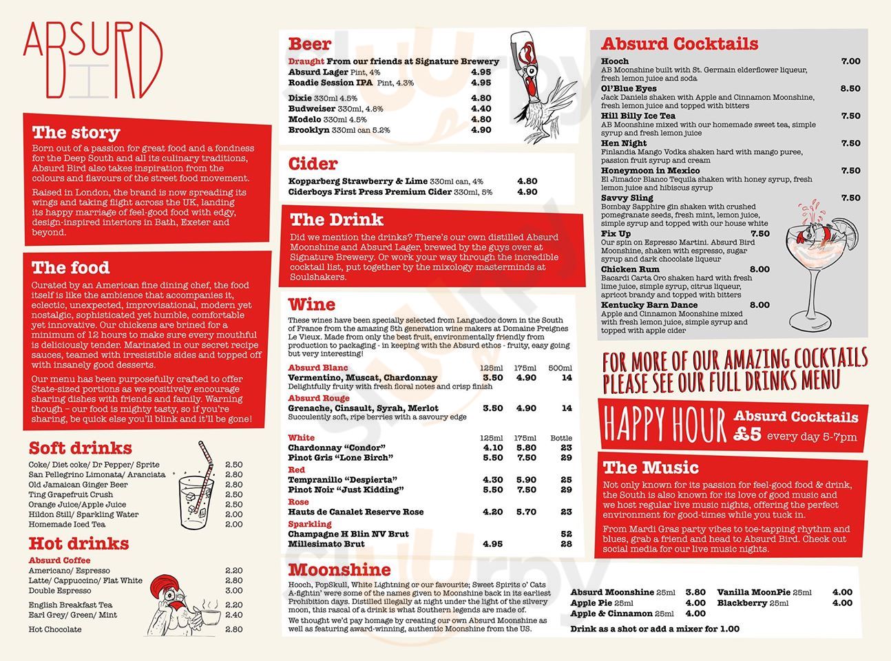 Main Menu - Absurd Bird Spitalfields