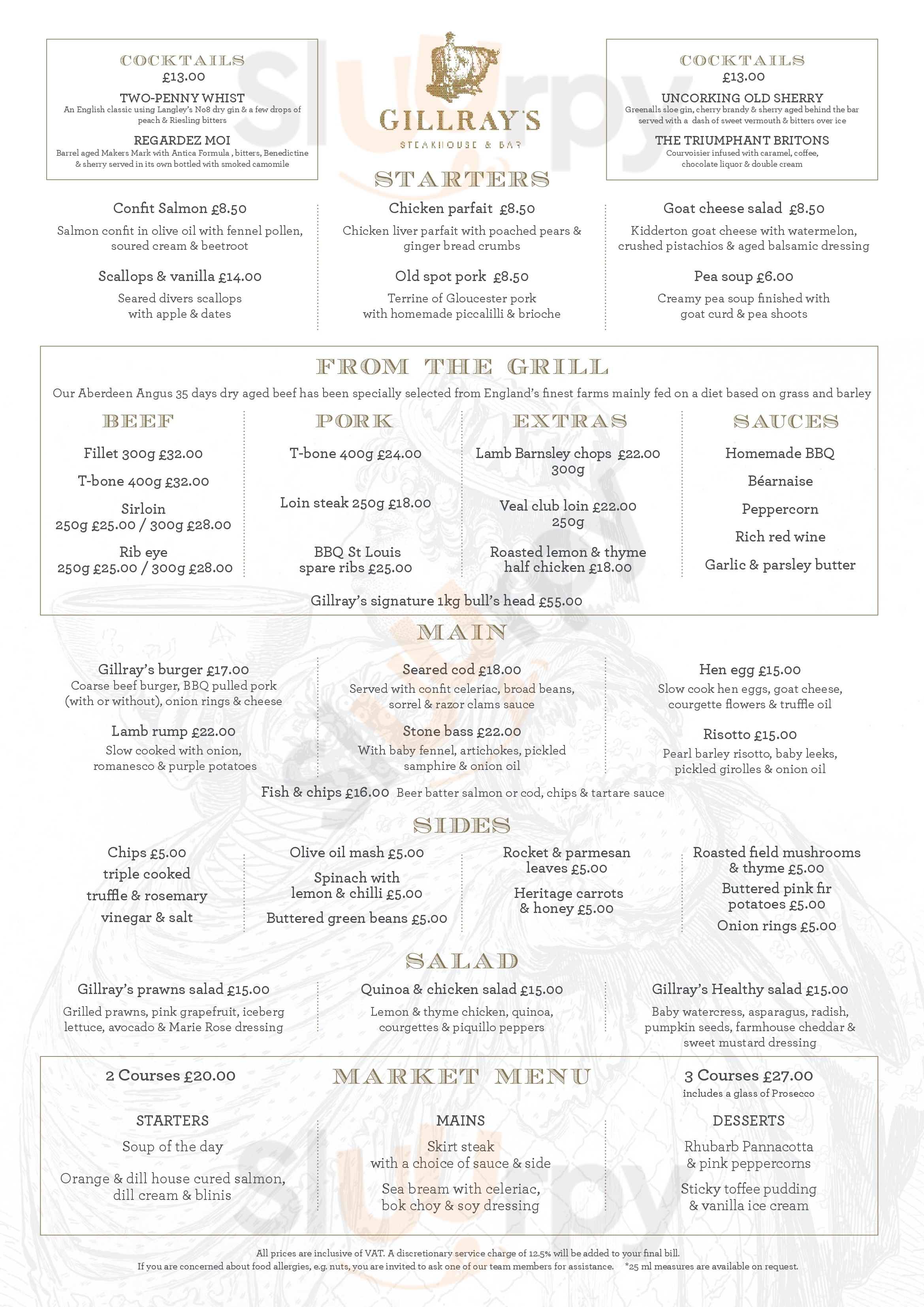 Main Menu - Gillray's Steakhouse & Bar