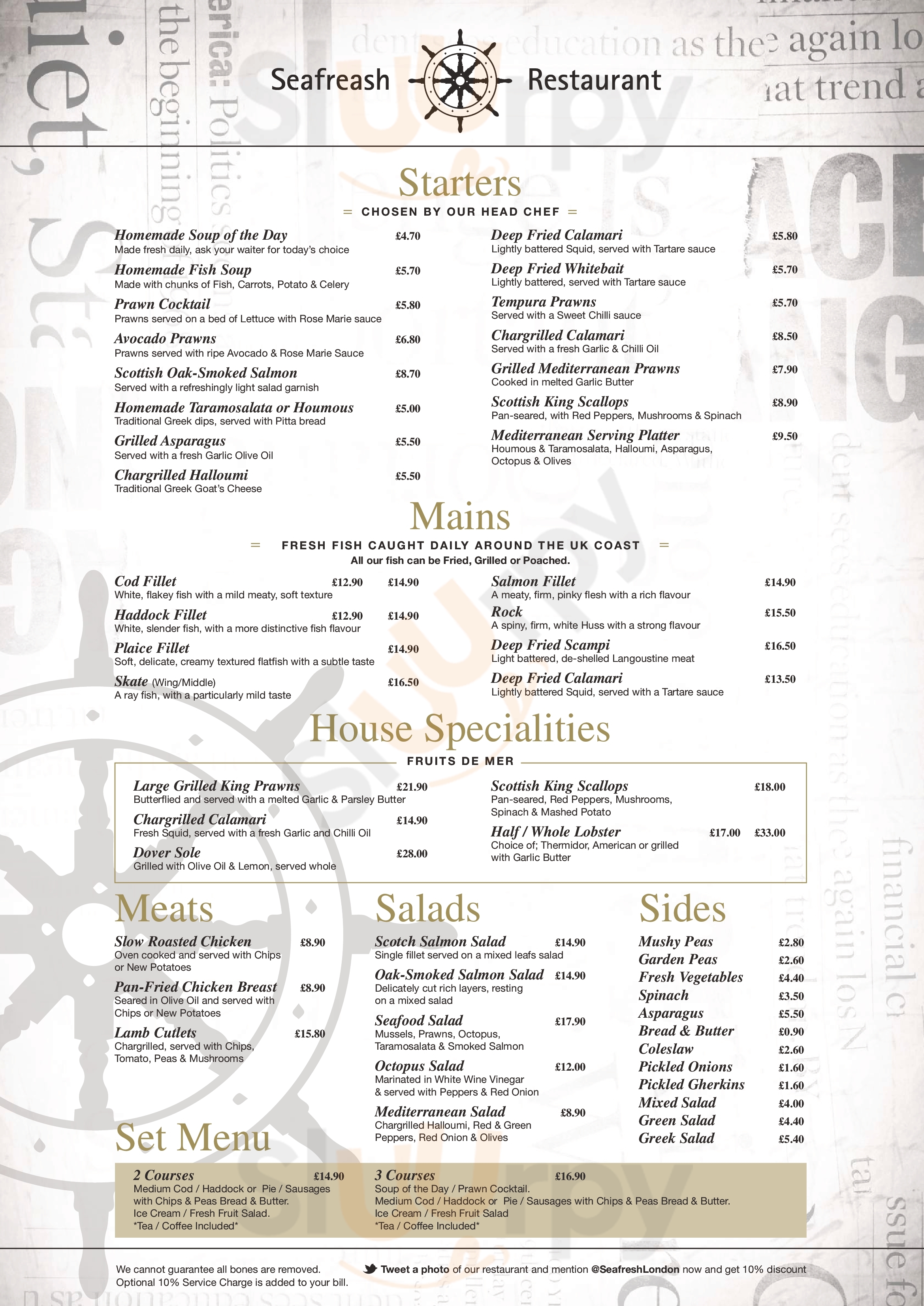 Main Menu - Seafresh Fish Restaurant