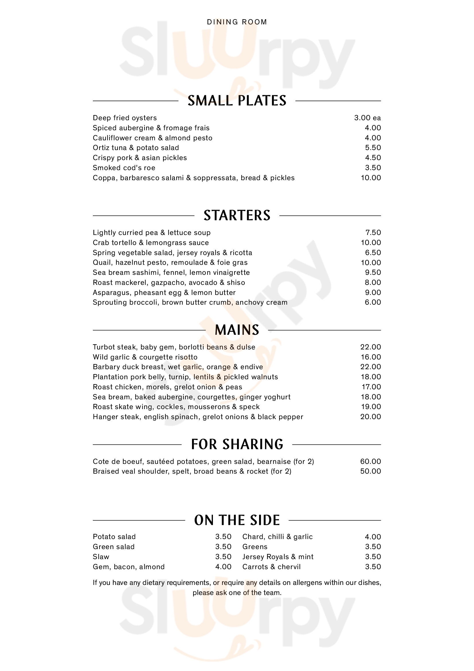 Main Menu - Merchants Tavern