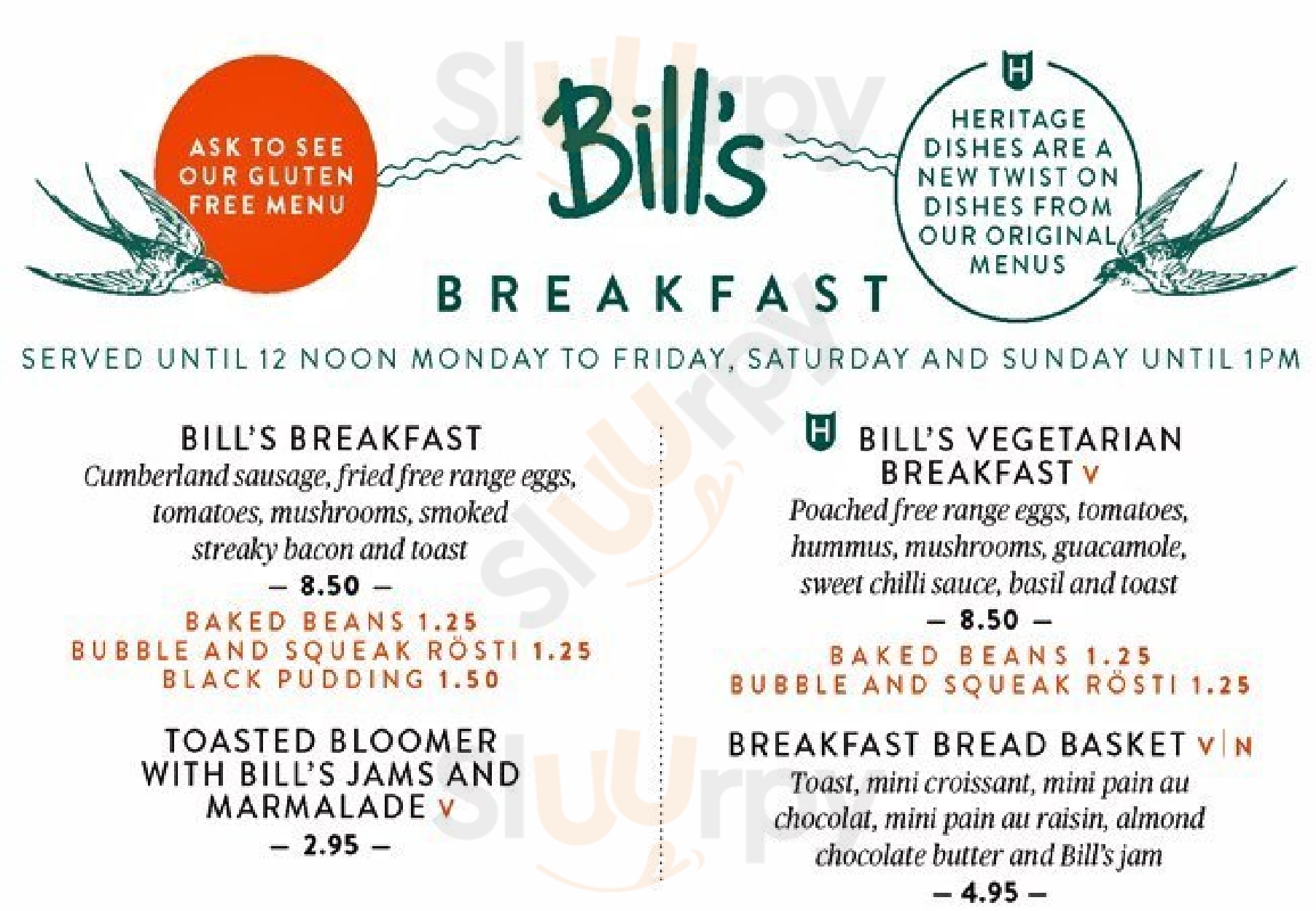 Bill's Soho Restaurant London Menu - 1