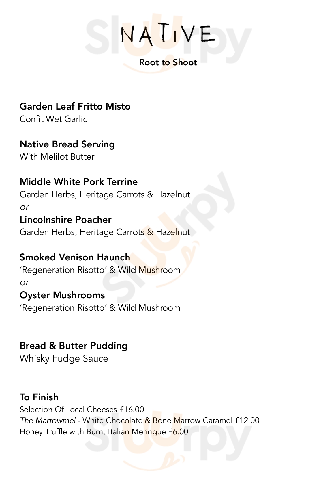 Native London Menu - 1