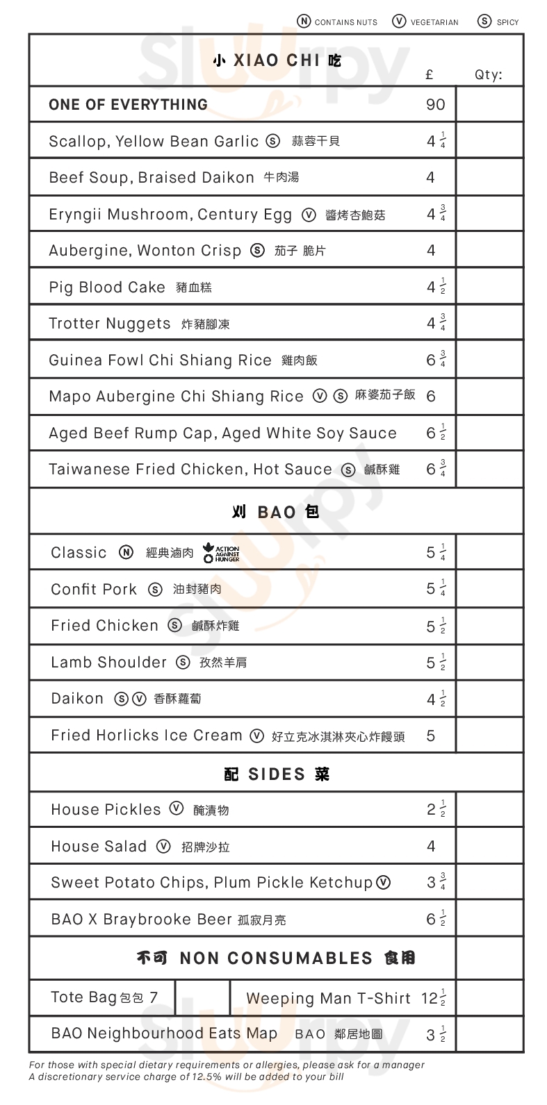 Bao Soho London Menu - 1