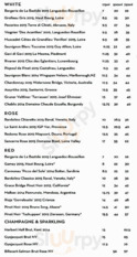 J Sheekey Atlantic Bar menu