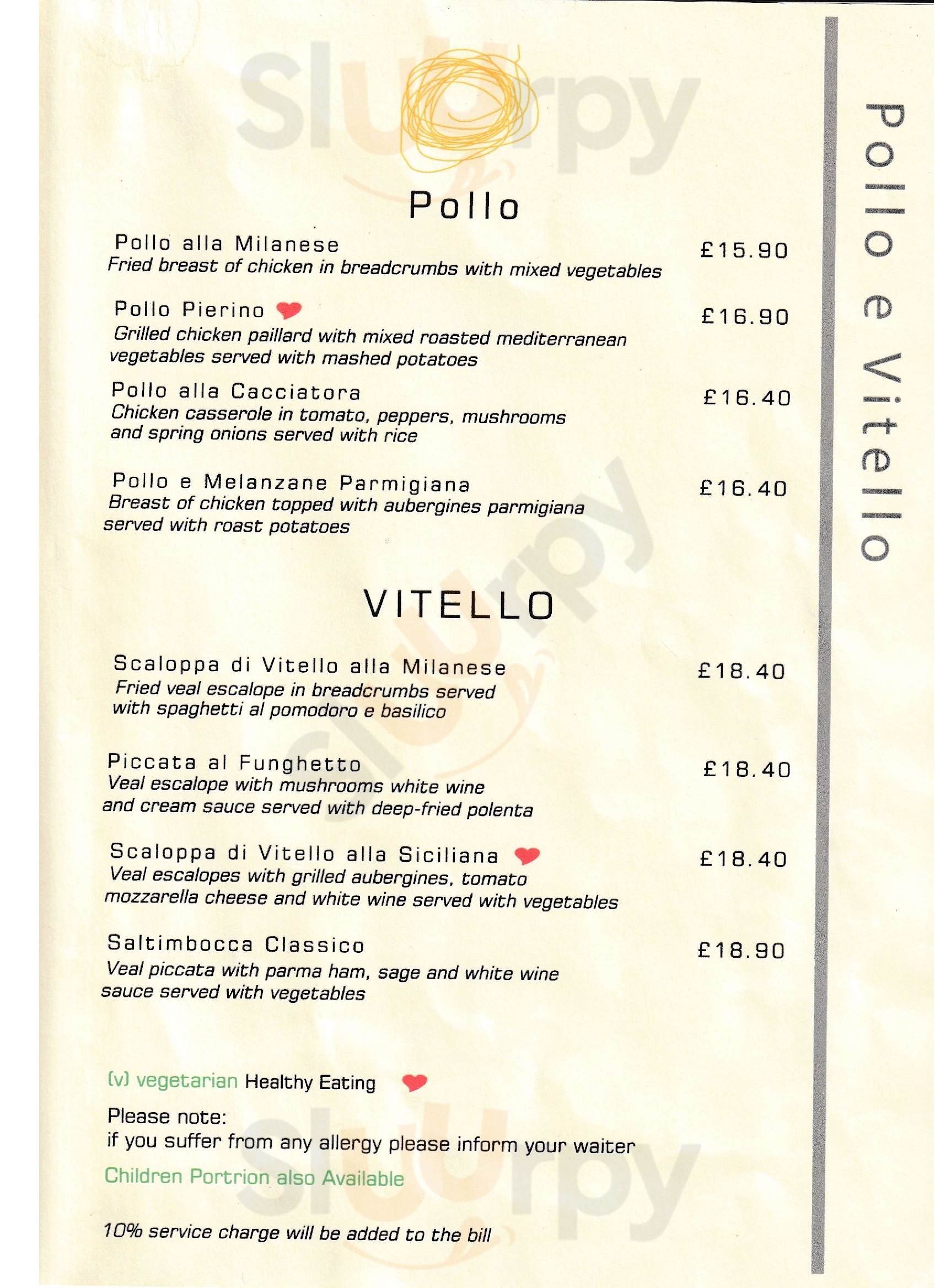 Pierino London Menu - 1