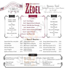 Brasserie Zedel menu