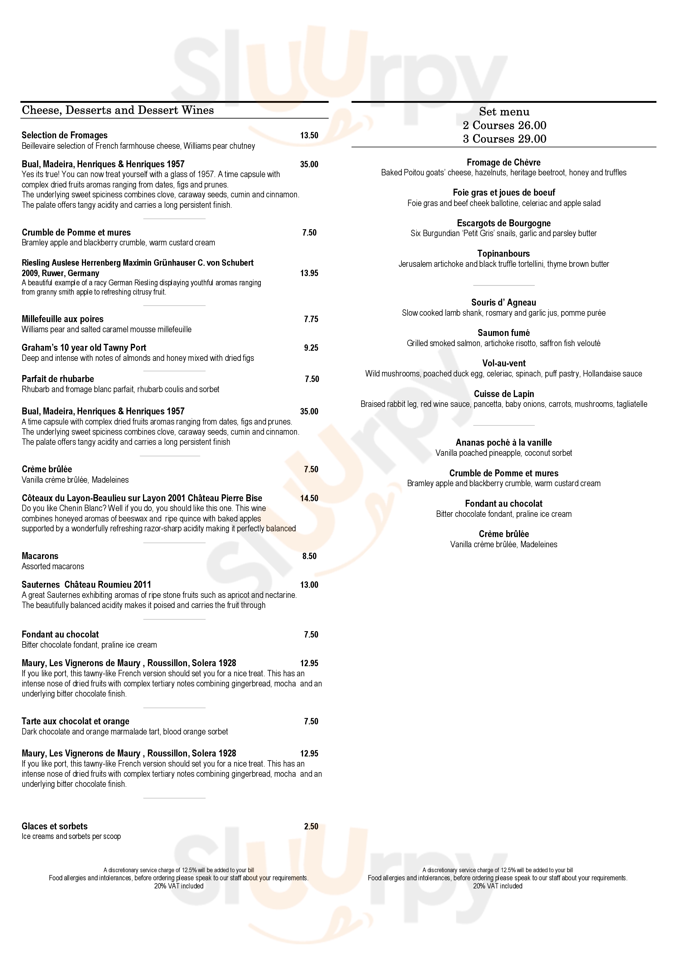 Main Menu - Coq D'argent