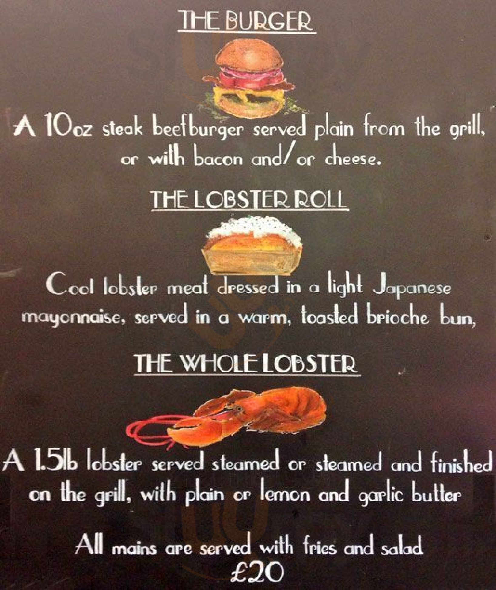 Burger & Lobster Bread Street London Menu - 1