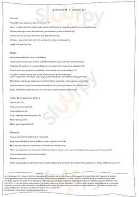 The Elgar Room Brasserie menu