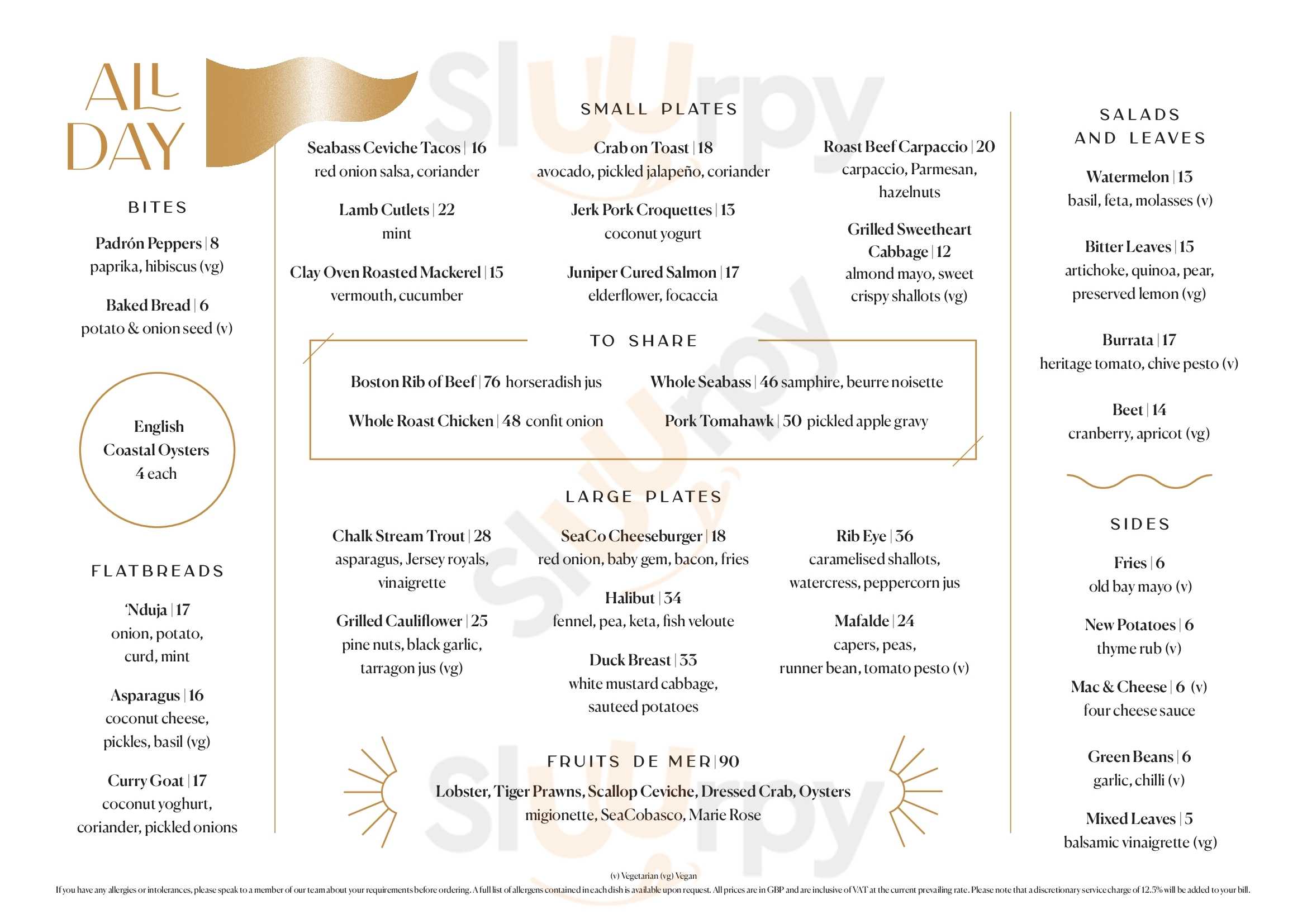 Sea Containers Restaurant London Menu - 1