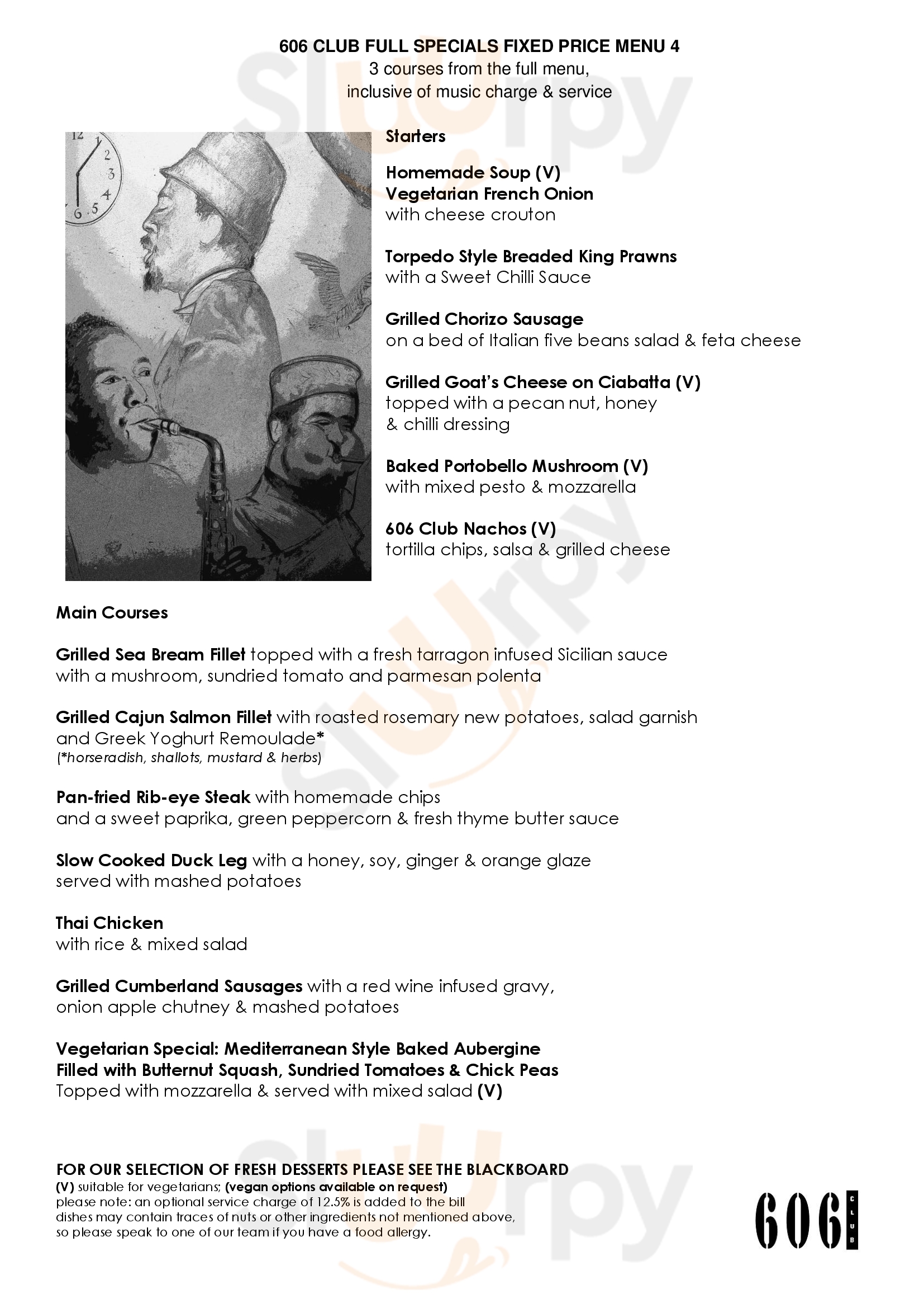 606 Club London Menu - 1