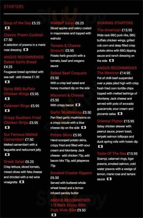 Angus Steakhouse Piccadilly Circus London Menu - 1