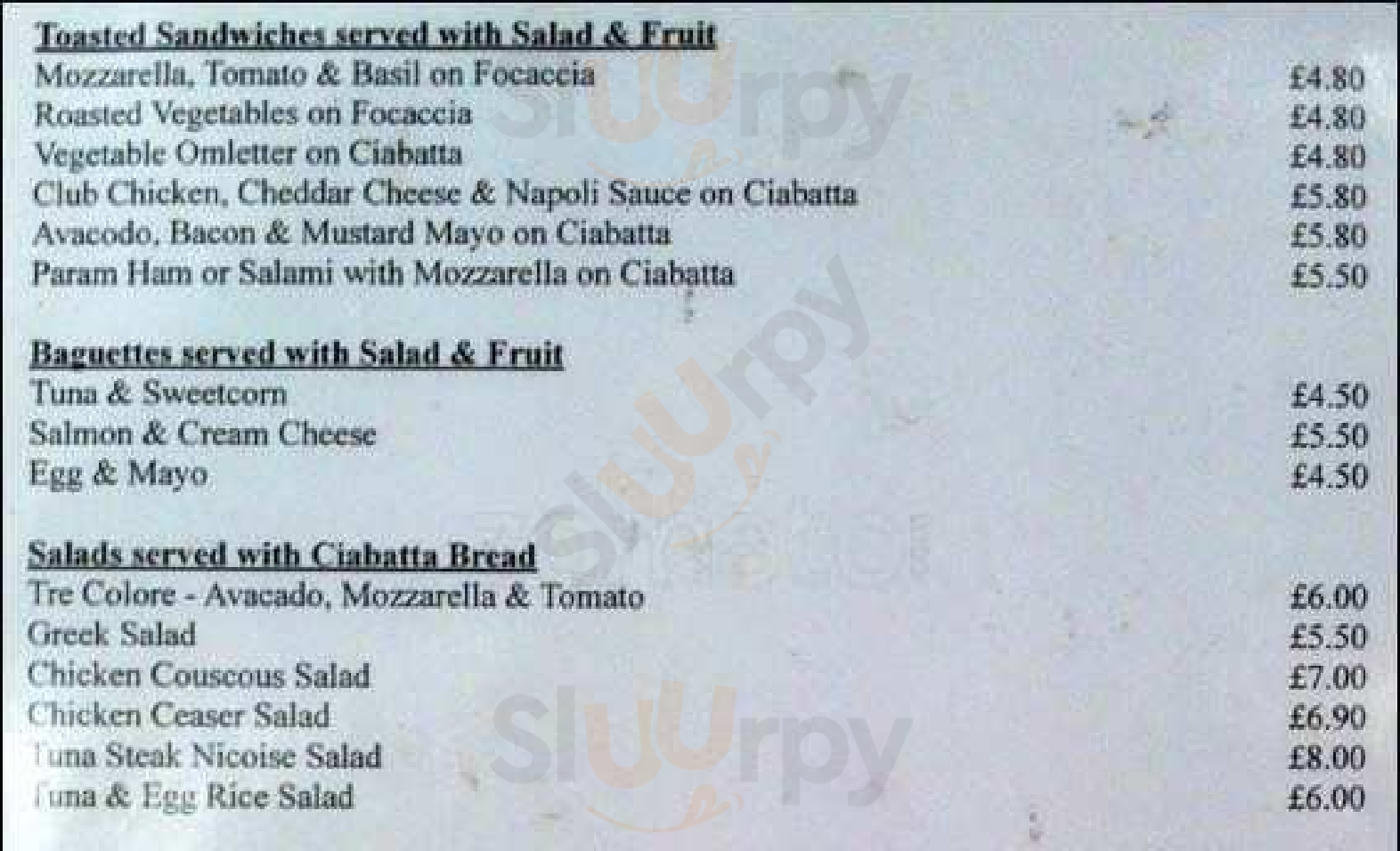 La Cafeteria London Menu - 1