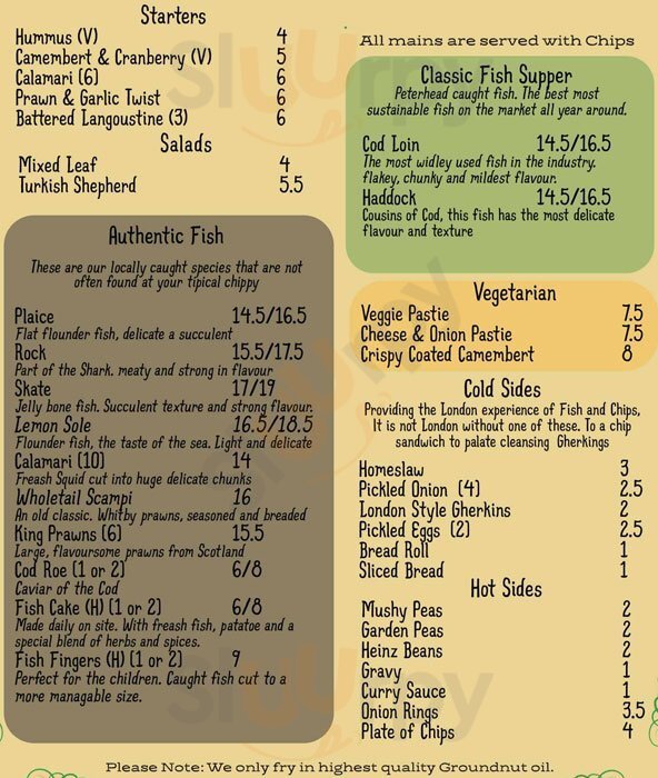 Rock & Sole Plaice London Menu - 1