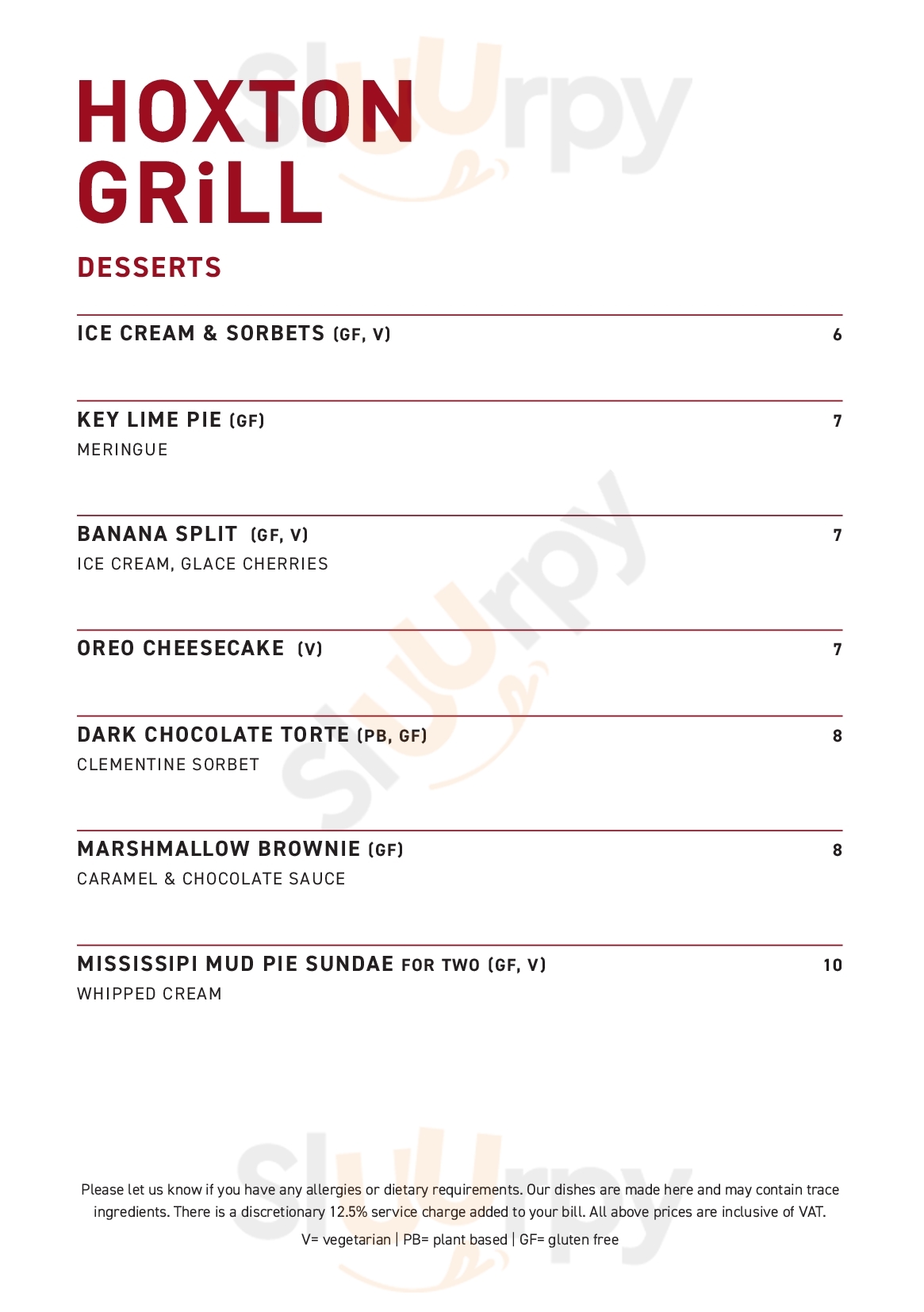 Hoxton Grill London Menu - 1