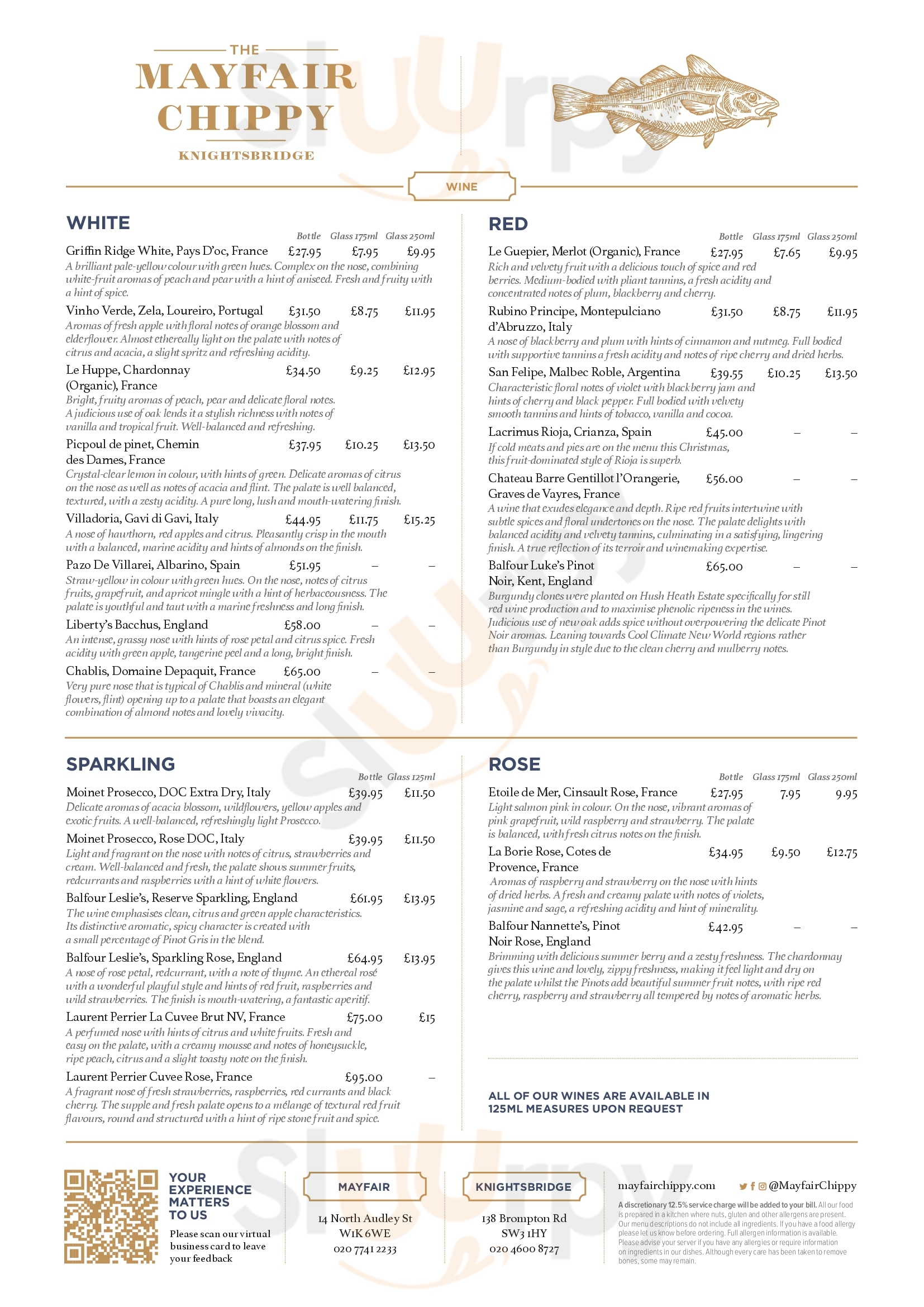 Mayfair Chippy - The City London Menu - 1