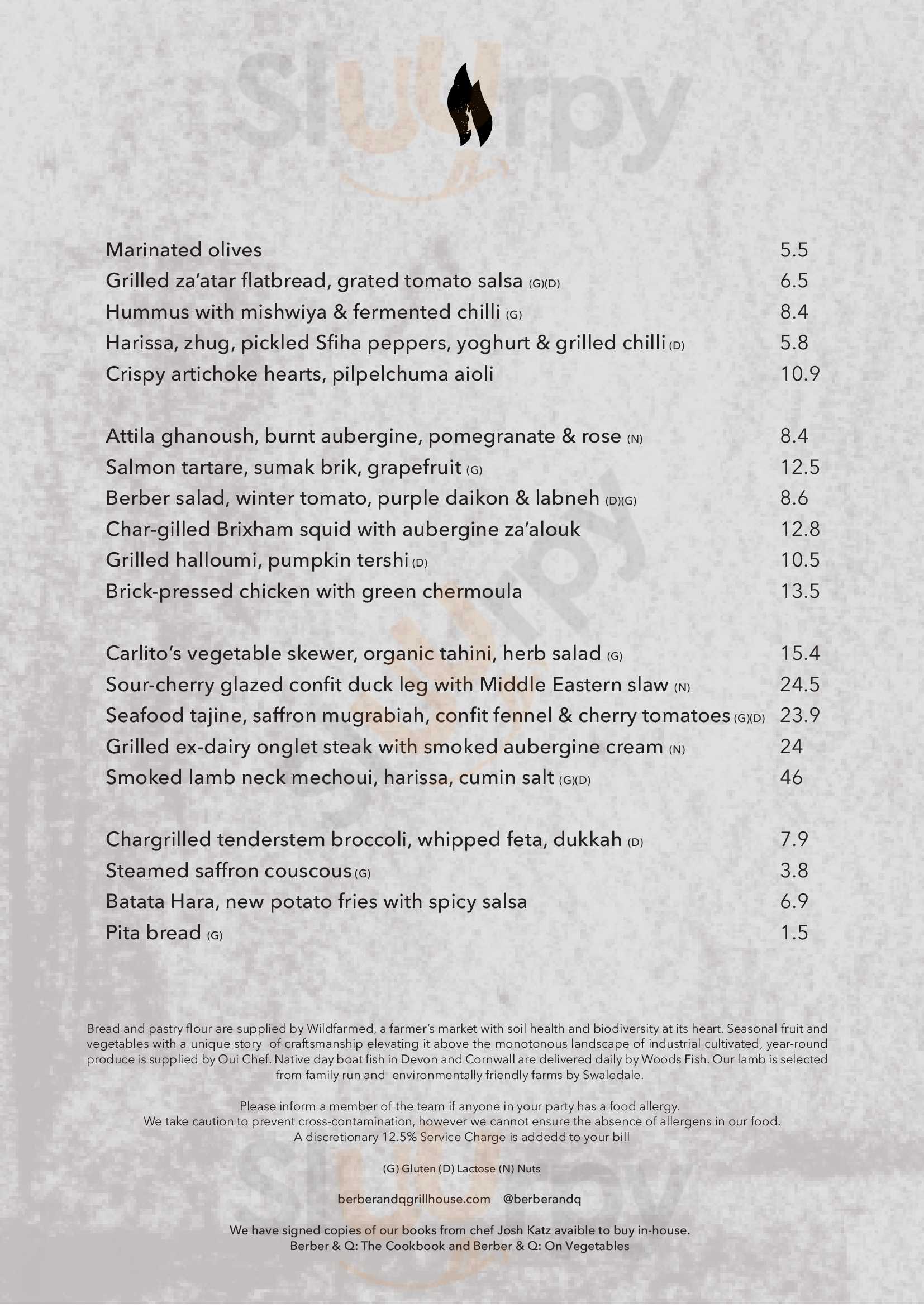 Berber & Q - Grill House London Menu - 1