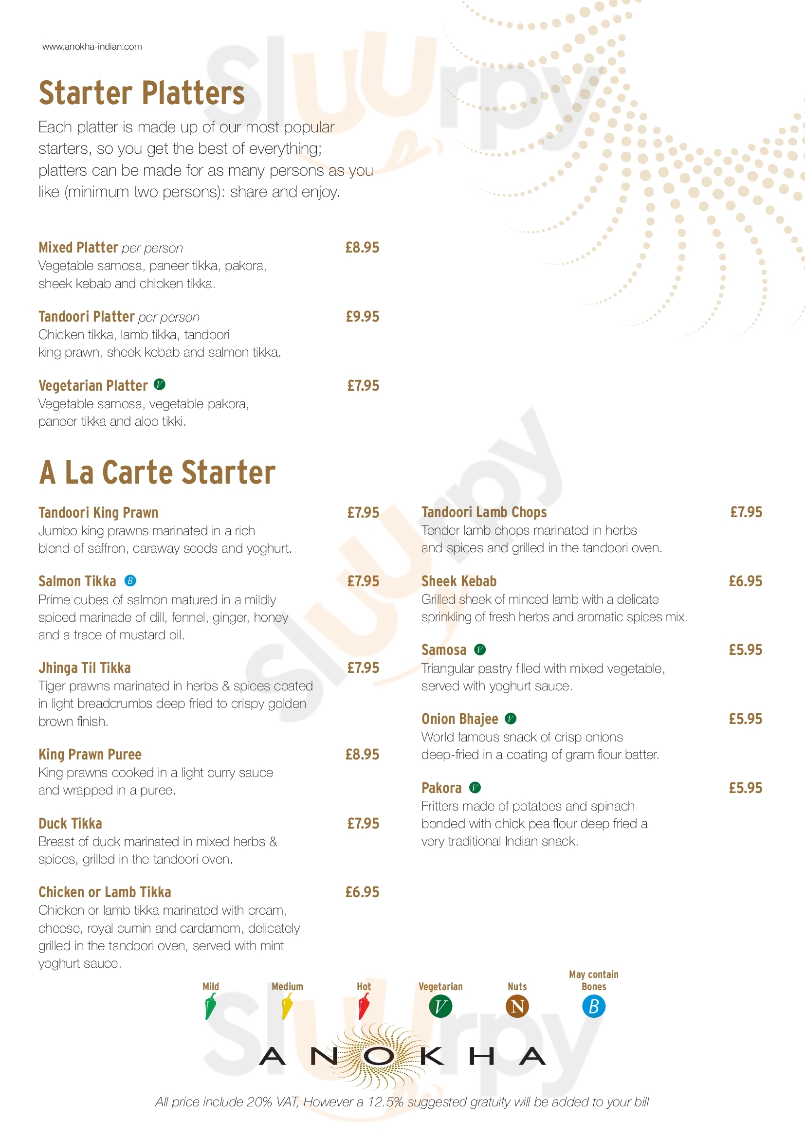 Anokha Indian Bar Restaurant London Menu - 1