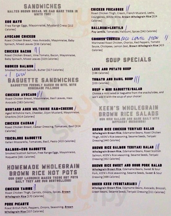 Keen London Menu - 1