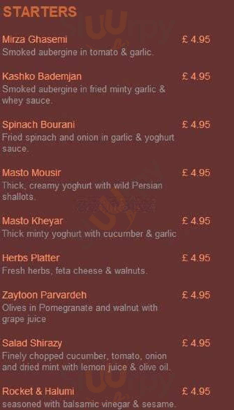 Simurgh London Menu - 1