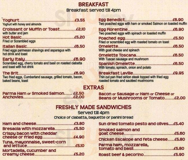 Cafe Laville London Menu - 1