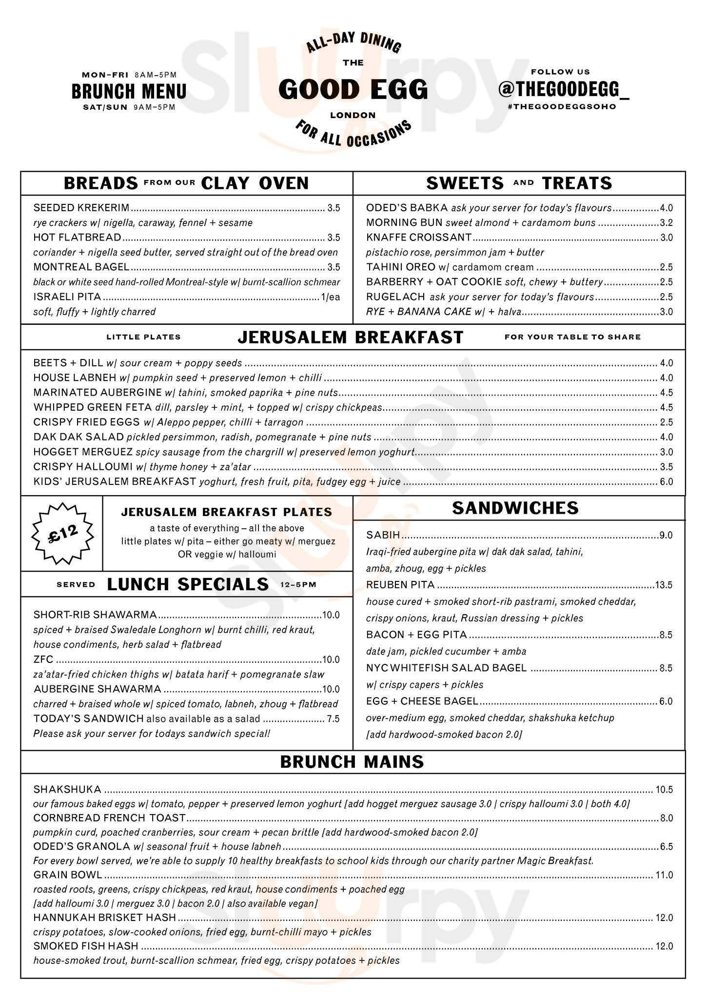 Main Menu - The Good Egg Stoke Newington