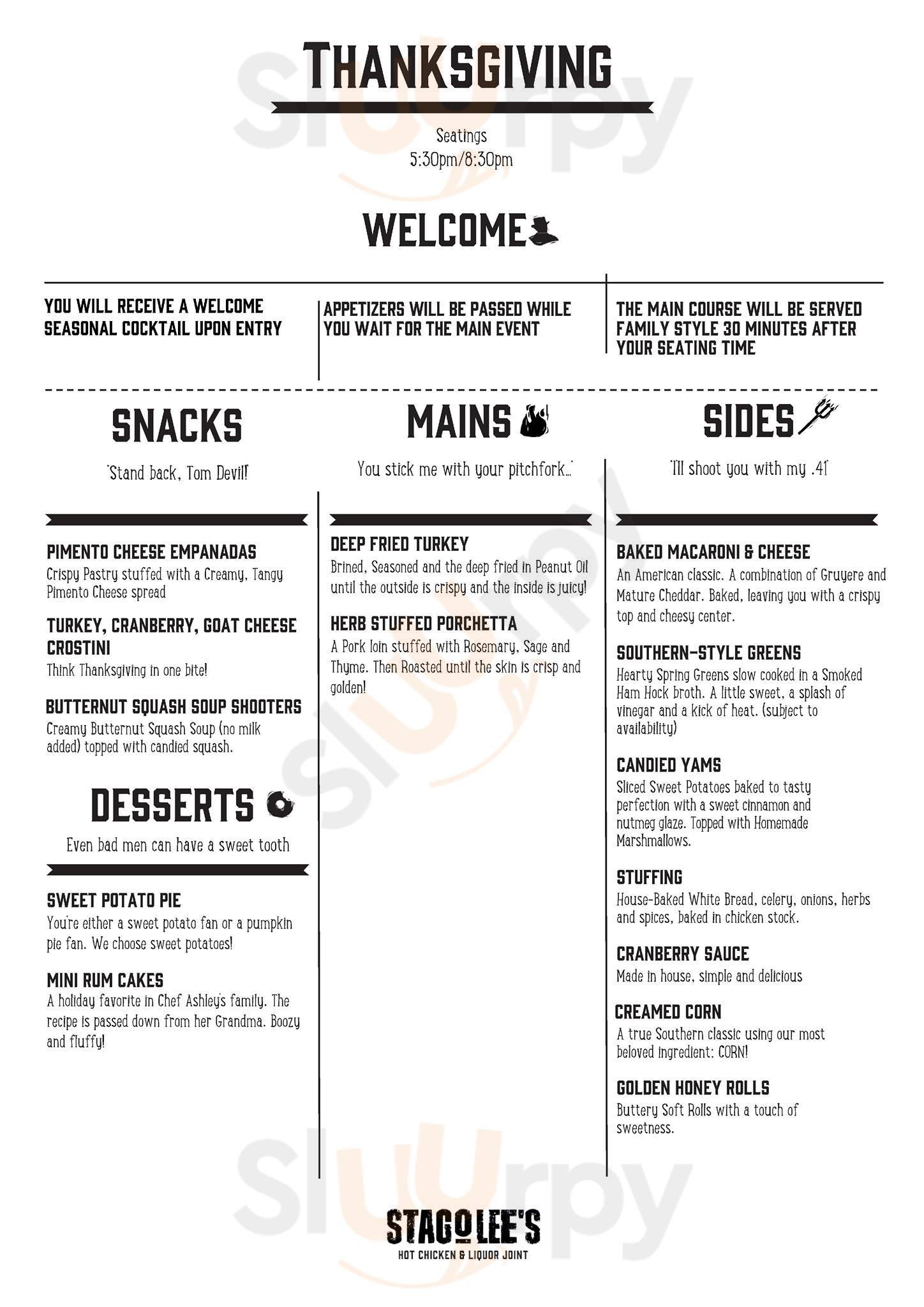 Main Menu - Stagolee's Hot Chicken & Liquor Joint