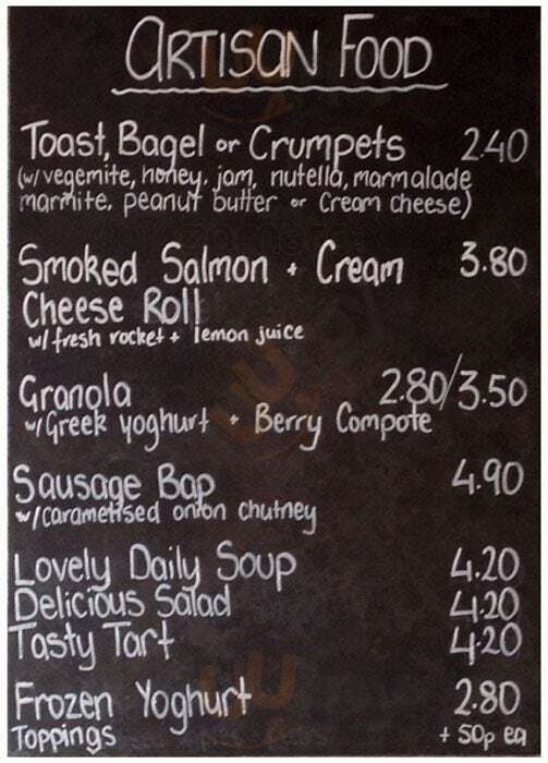 Artisan Coffee London Menu - 1