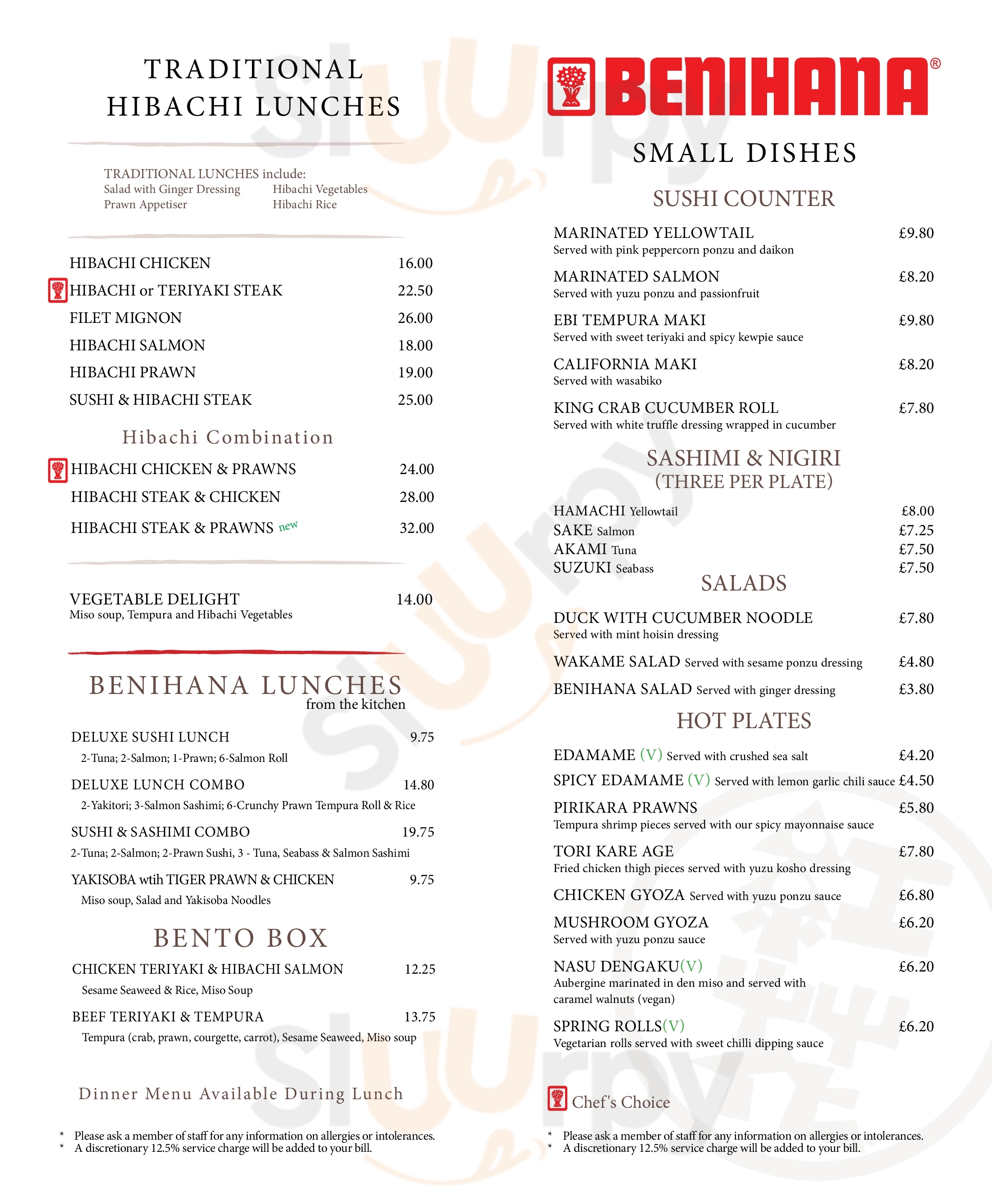 Benihana Chelsea London Menu - 1