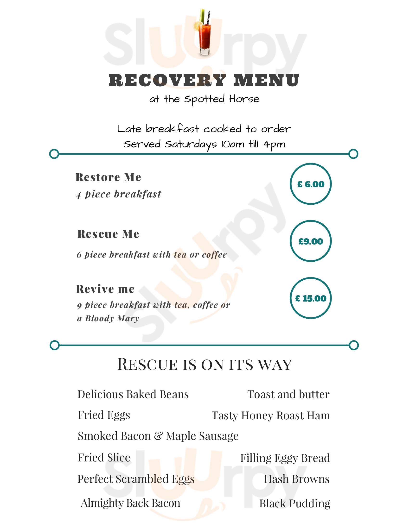 Main Menu - The Spotted Horse