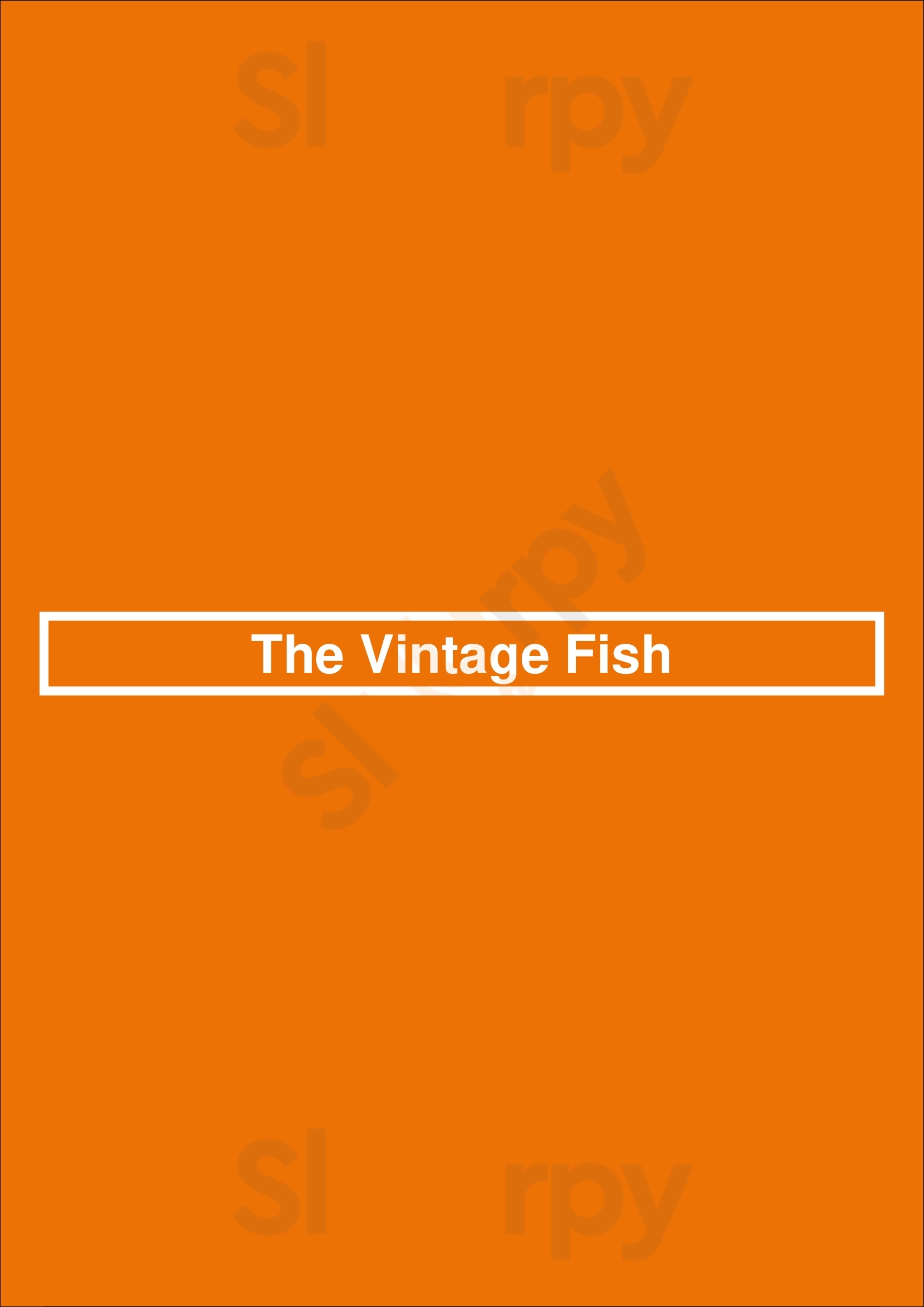 The Vintage Fish London Menu - 1