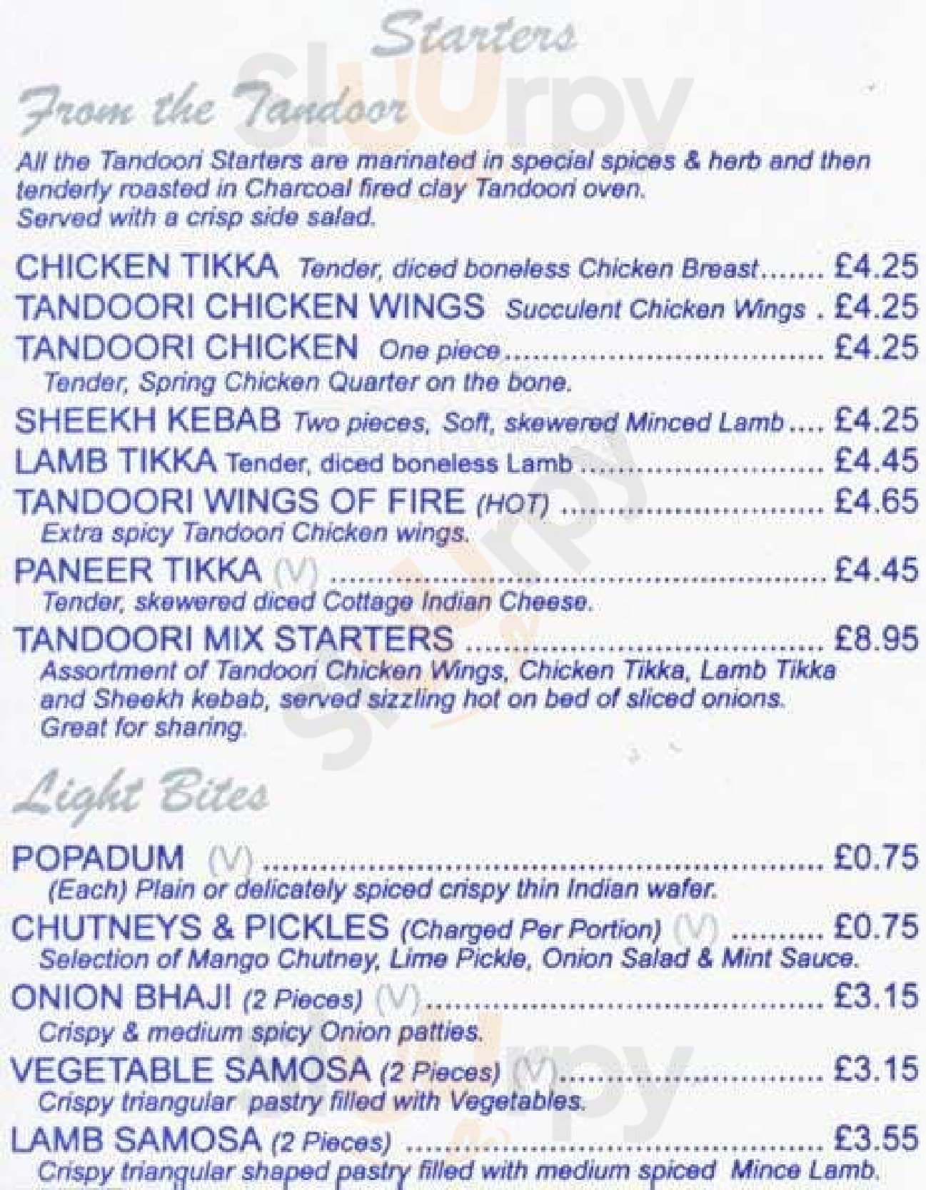 Meghna - St John's Wood London Menu - 1