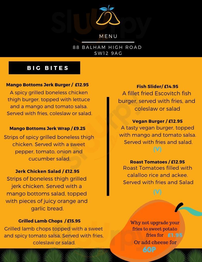 Mango Bottoms London Menu - 1