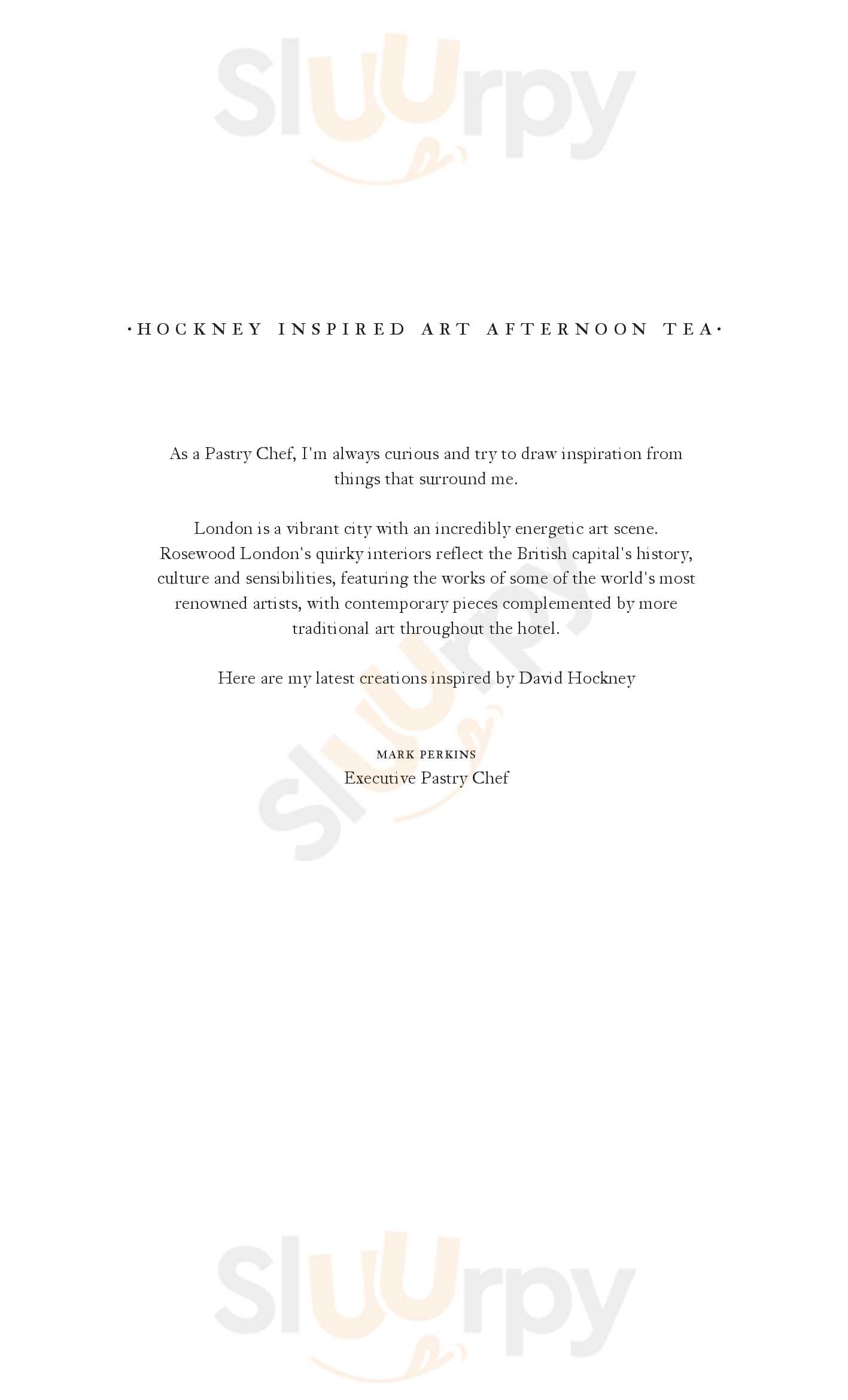 Main Menu - Art Afternoon Tea Room In London