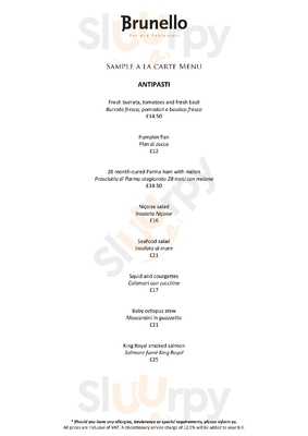 Brunello Bar And Restaurant menu