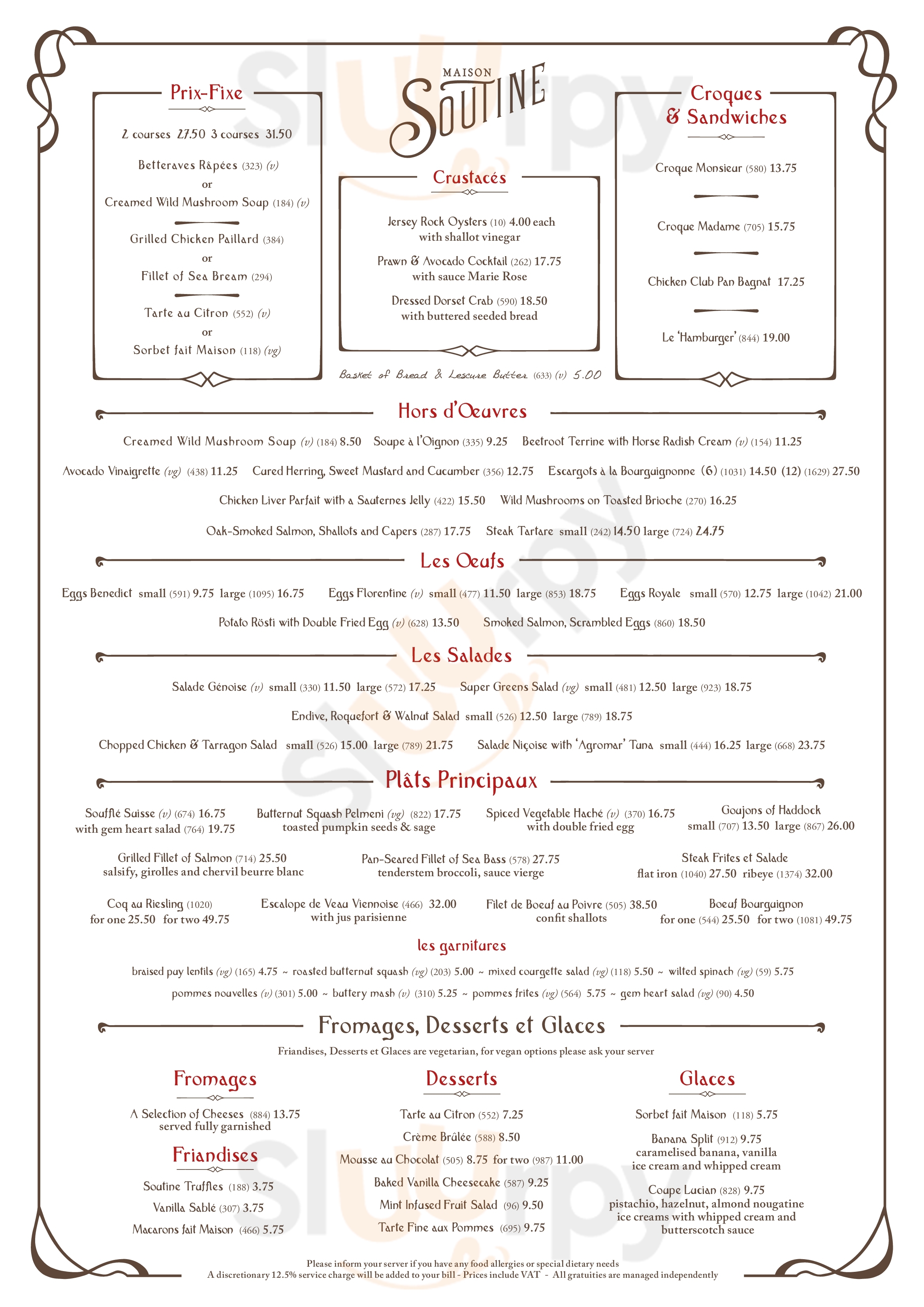 Soutine London Menu - 1