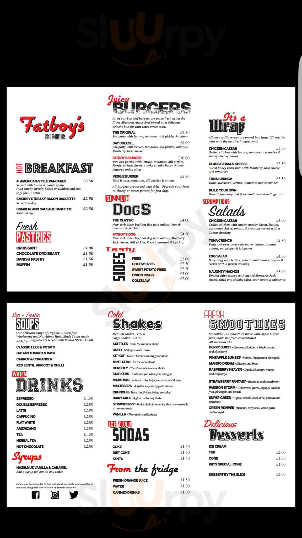 Main Menu - Fatboy's Diner