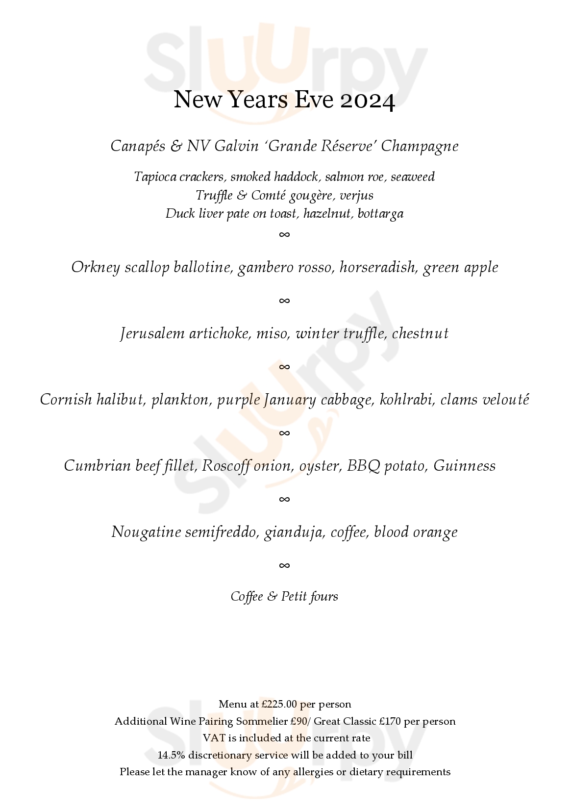 Main Menu - Galvin Demoiselle At Harrods London