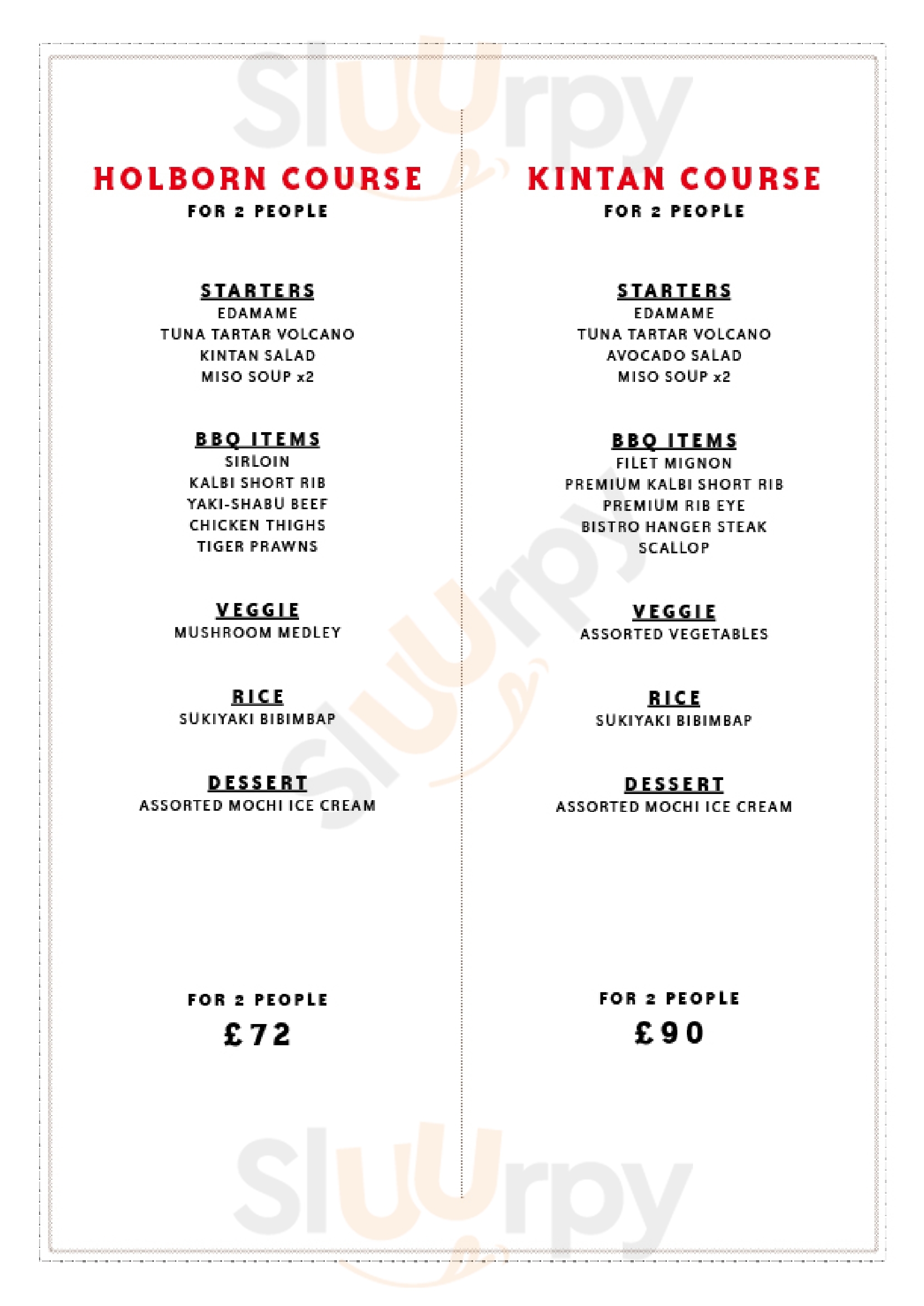 Main Menu - Kintan Japanese Bbq