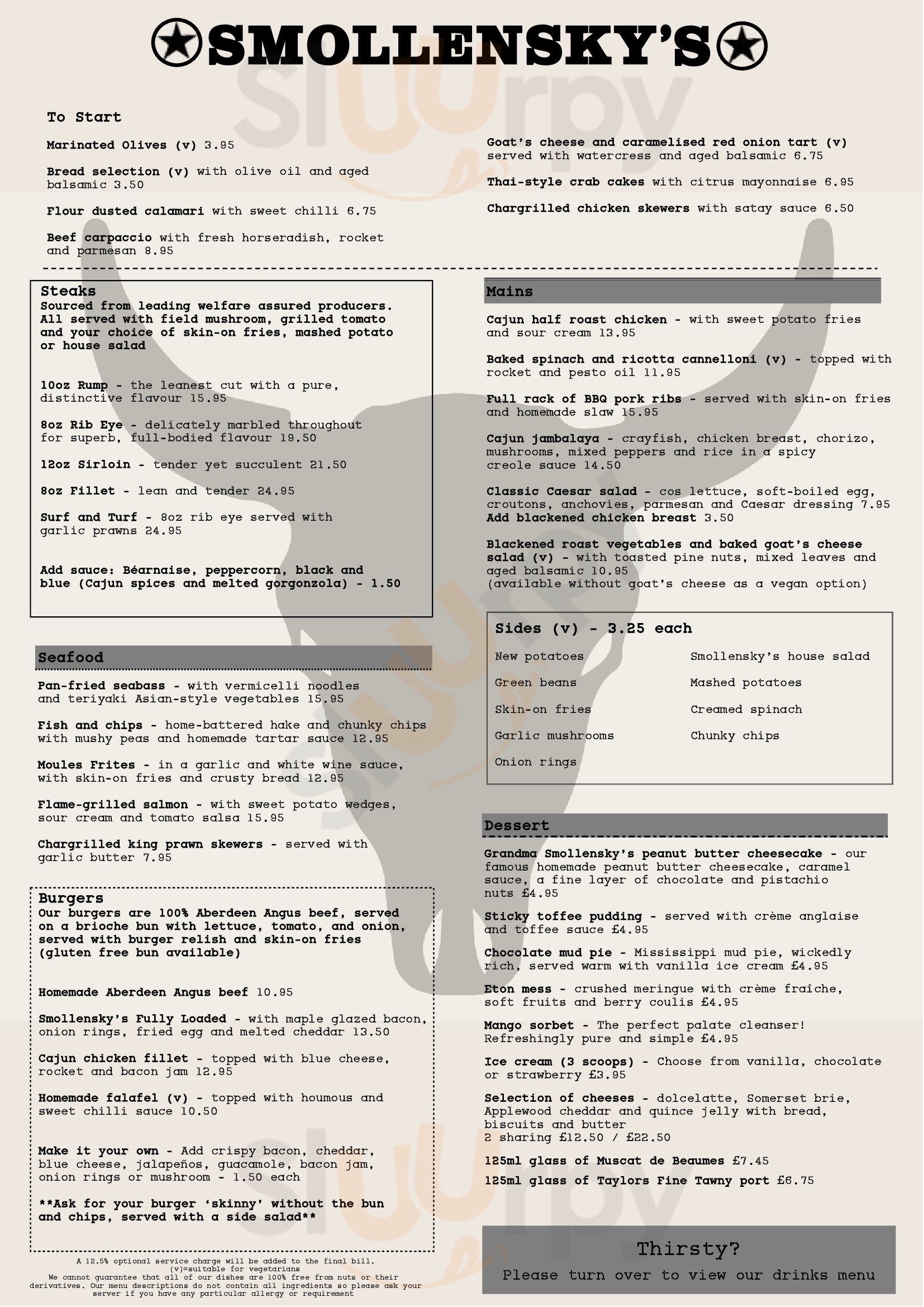 Main Menu - Smollensky's Restaurant