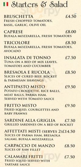 L'antico London Menu - 1