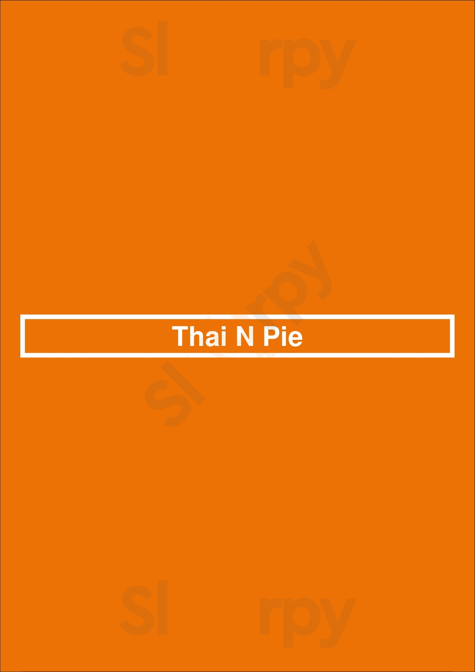 Thai N Pie London Menu - 1