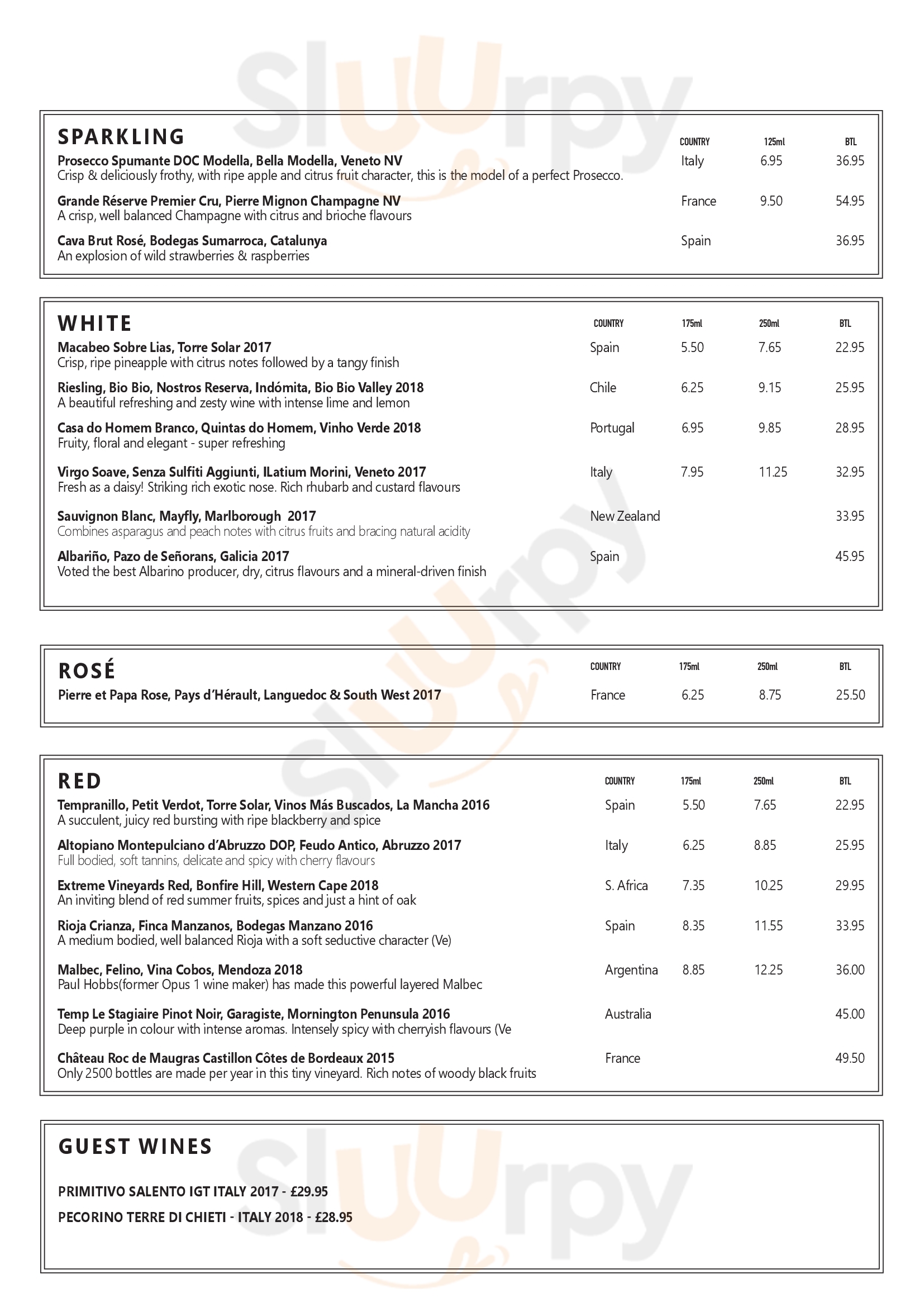 The Cutting Room London Menu - 1