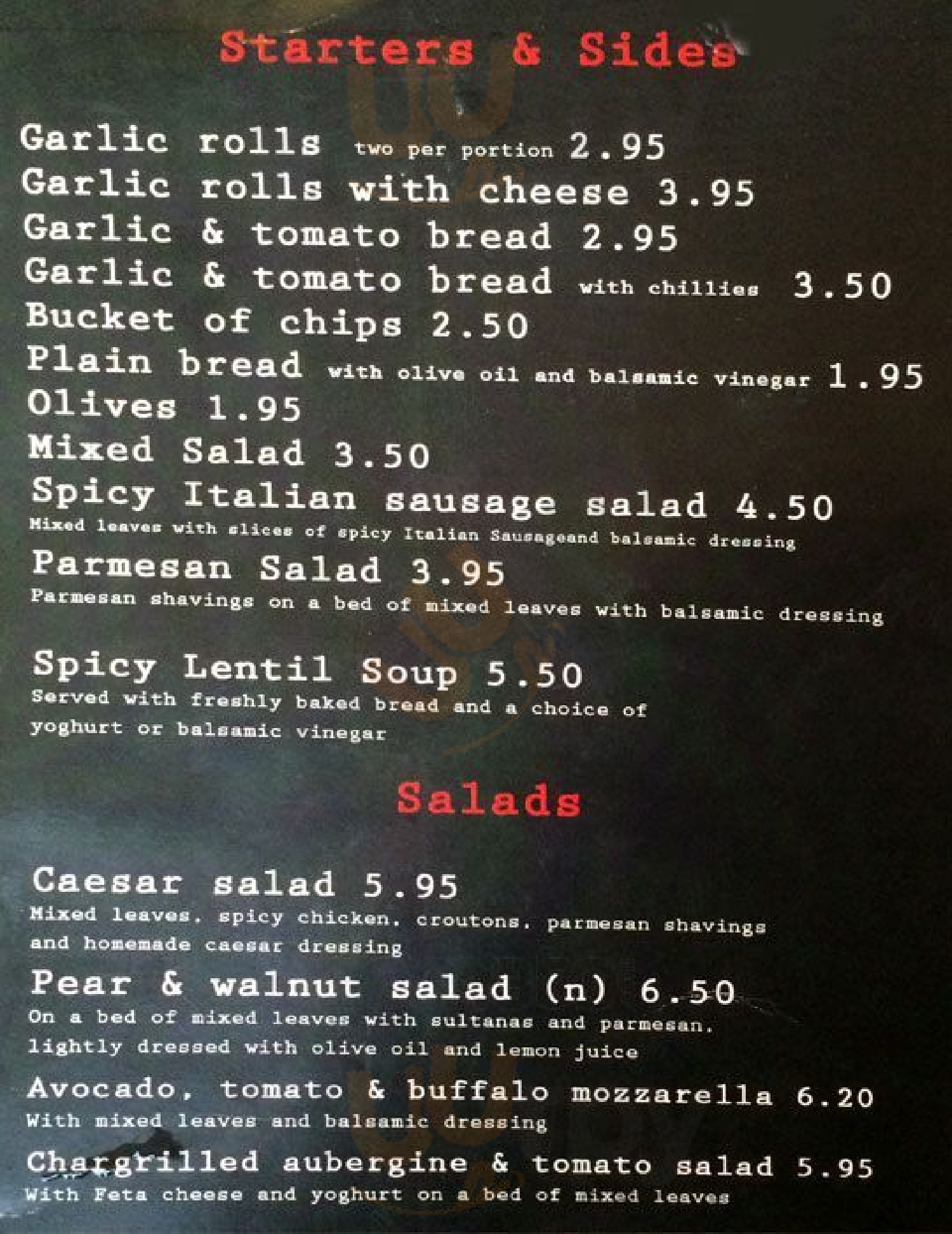 Papa Del's London Menu - 1