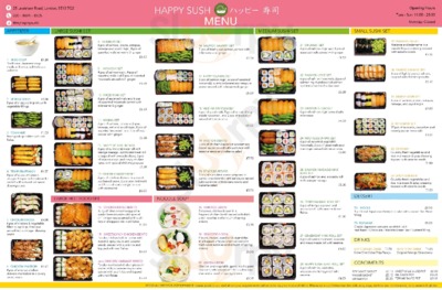 Happy Sushi menu