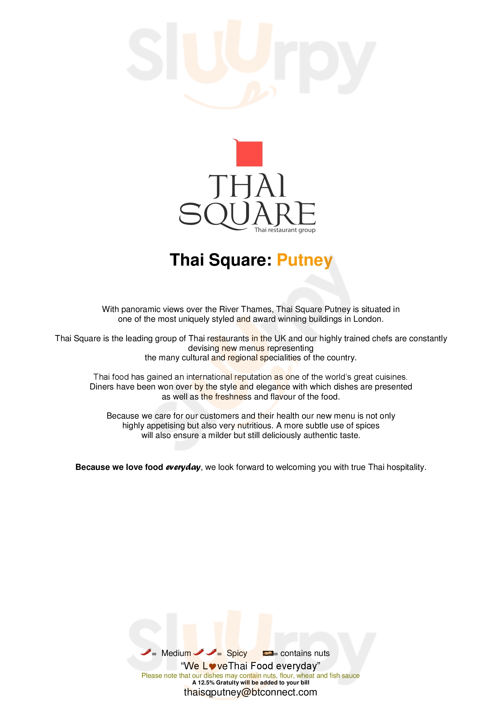Main Menu - Thai Square Putney Bridge