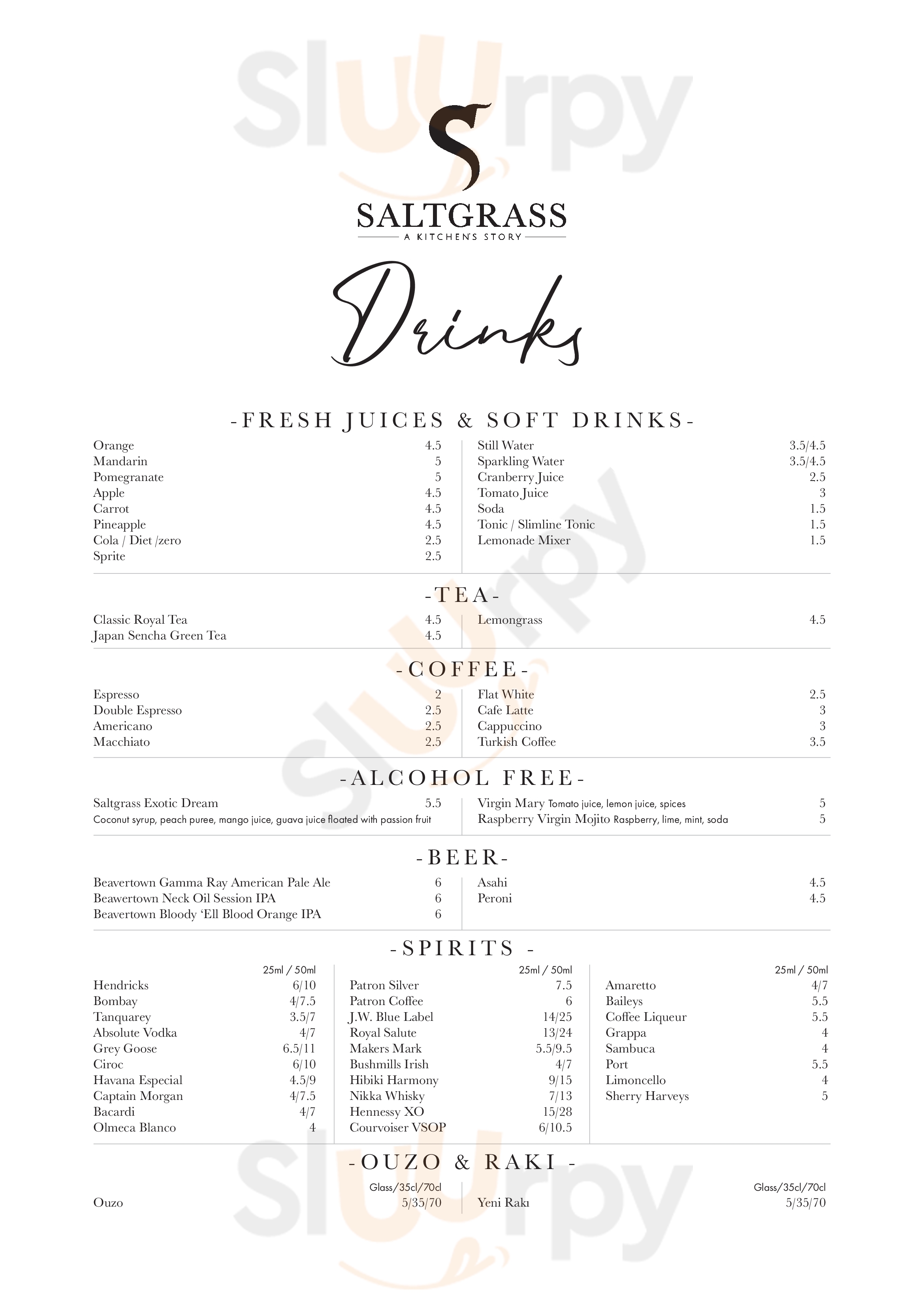 Saltgrass Restaurant London Menu - 1