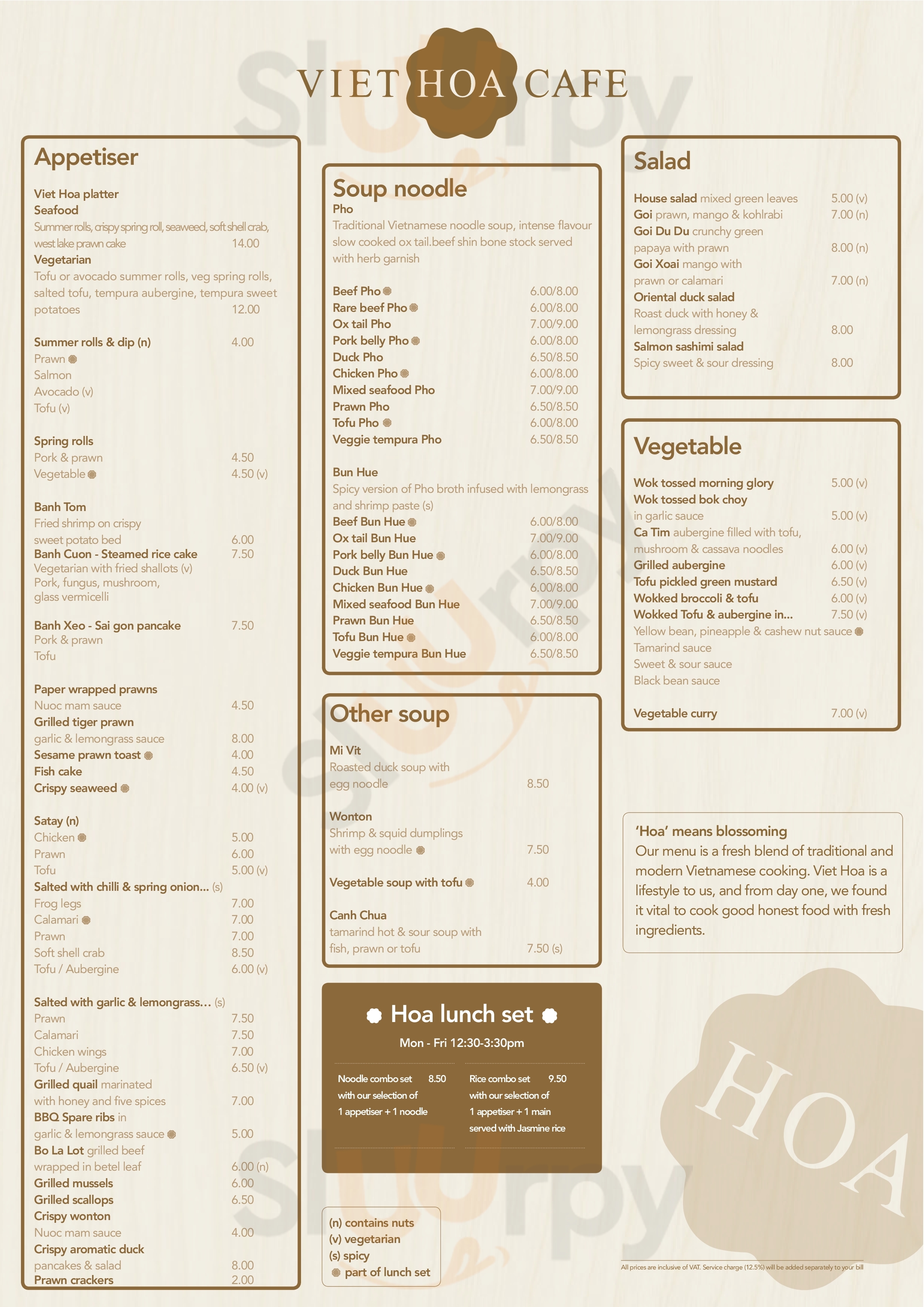 Main Menu - Viet Hoa Cafe & Mess