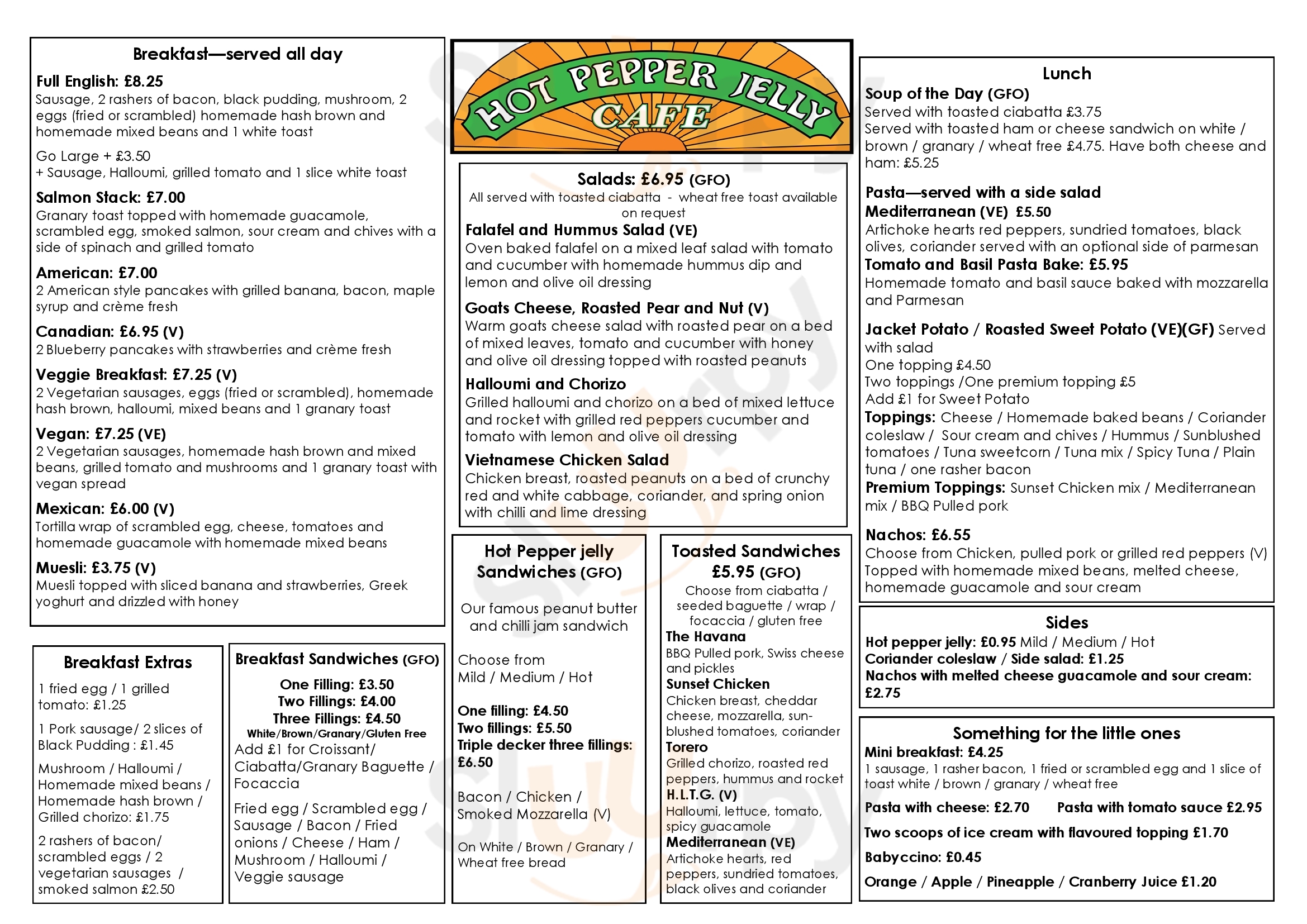 Main Menu - Hot Pepper Jelly Cafe