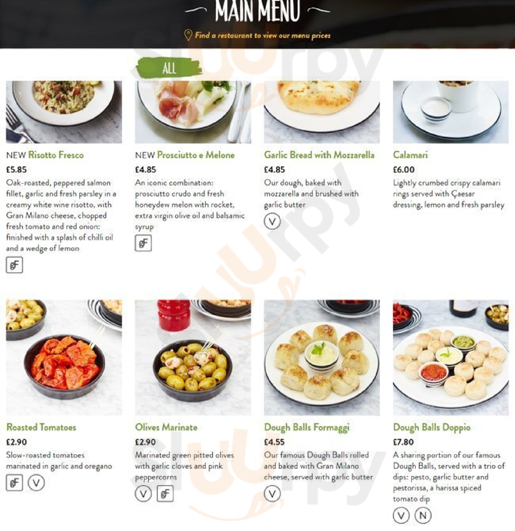 Pizza Express London Menu - 1